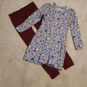 Girl's 2-PC Bundle Dress and Pants Large